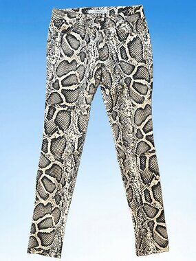 00s Zara Snakeskin Legging Pants, Sz 4